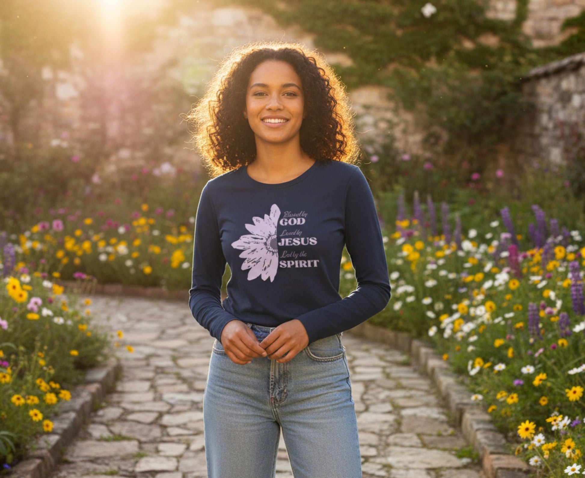 Blessed By God Women's Long Sleeve Christian T-Shirt | Faith Apparel South Africa | Covenant Brands