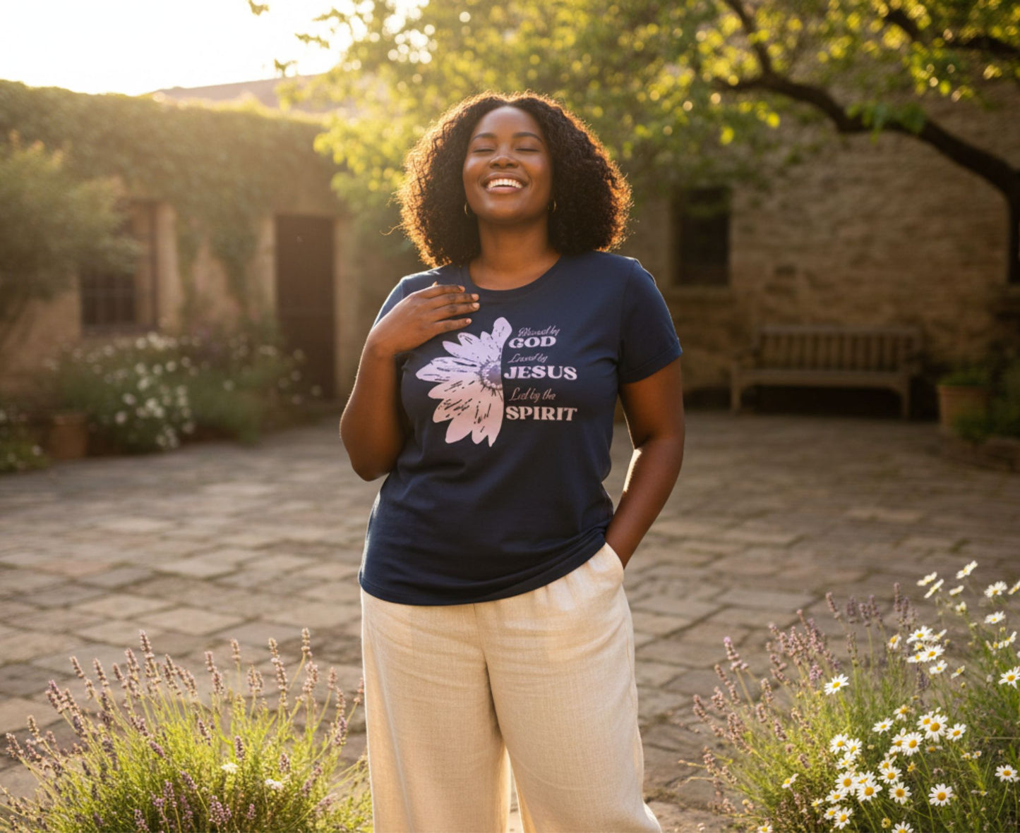 Blessed By God Women's Organic Cotton Christian T-Shirt | Faith Apparel South Africa | Covenant Brands