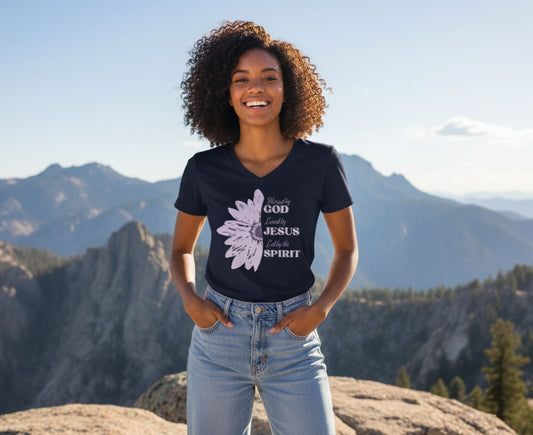 Blessed By God Women's V-Neck Christian T-Shirt | Faith Apparel South Africa | Covenant Brands