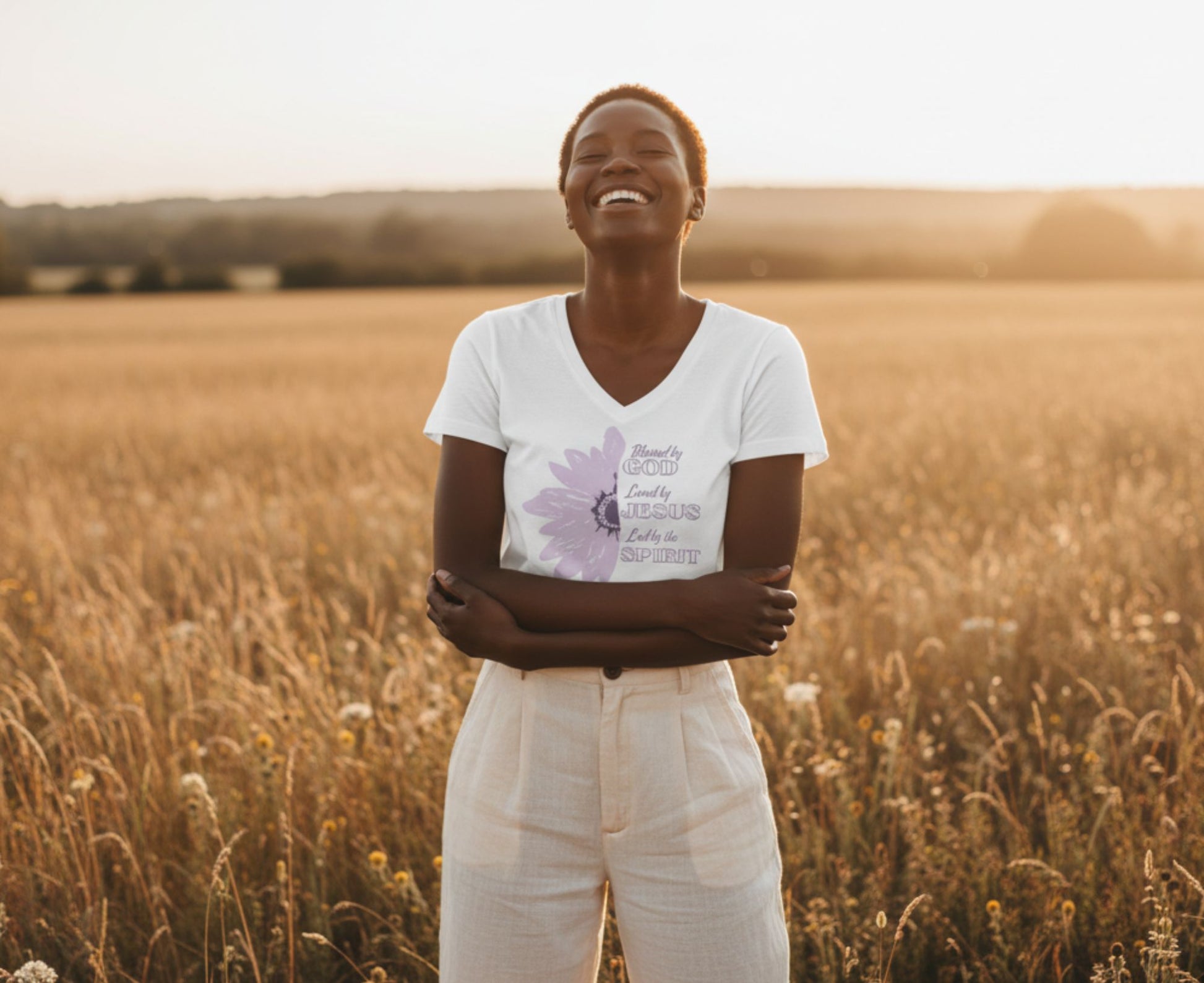 Blessed By God Women's V-Neck Christian T-Shirt | Faith Apparel South Africa | Covenant Brands