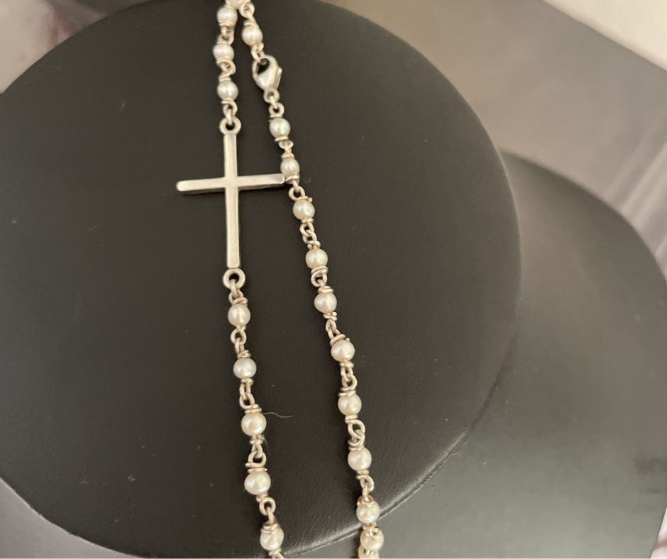Freshwater Pearl Silver Cross Necklace | Christian Jewellery South Africa | Covenant Brands