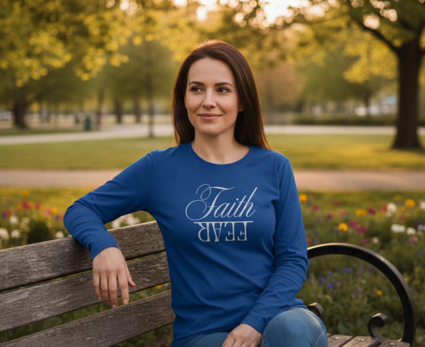 Faith Over Fear Women's Long Sleeve Christian T-Shirt | Faith Apparel South Africa | Covenant Brands