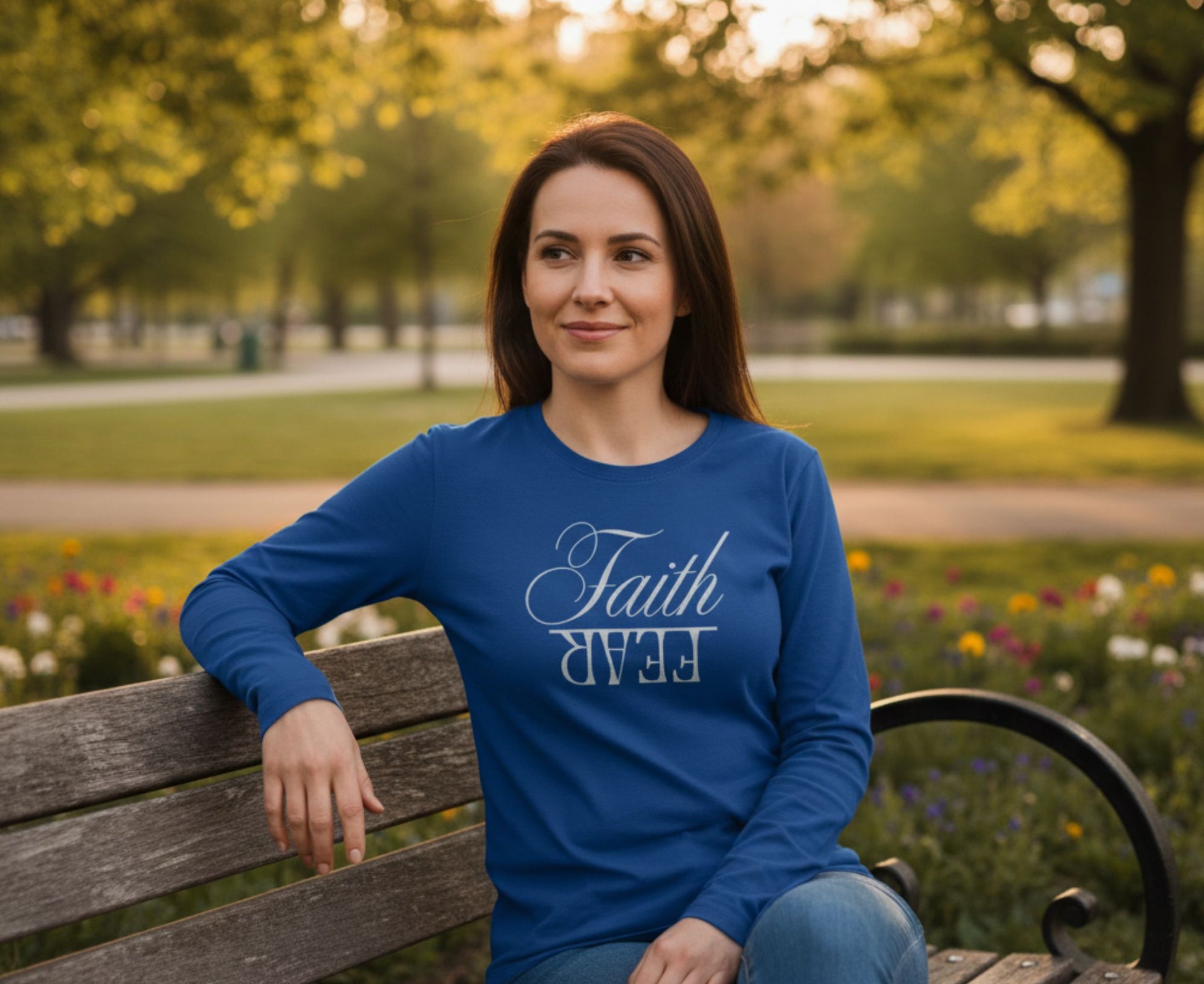 Faith Over Fear Women's Long Sleeve Christian T-Shirt | Faith Apparel South Africa | Covenant Brands