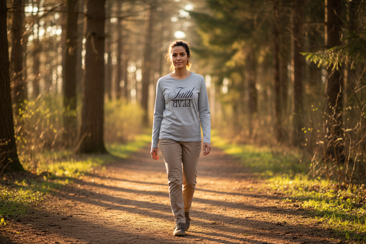 Faith Over Fear Women's Long Sleeve Christian T-Shirt | Faith Apparel South Africa | Covenant Brands