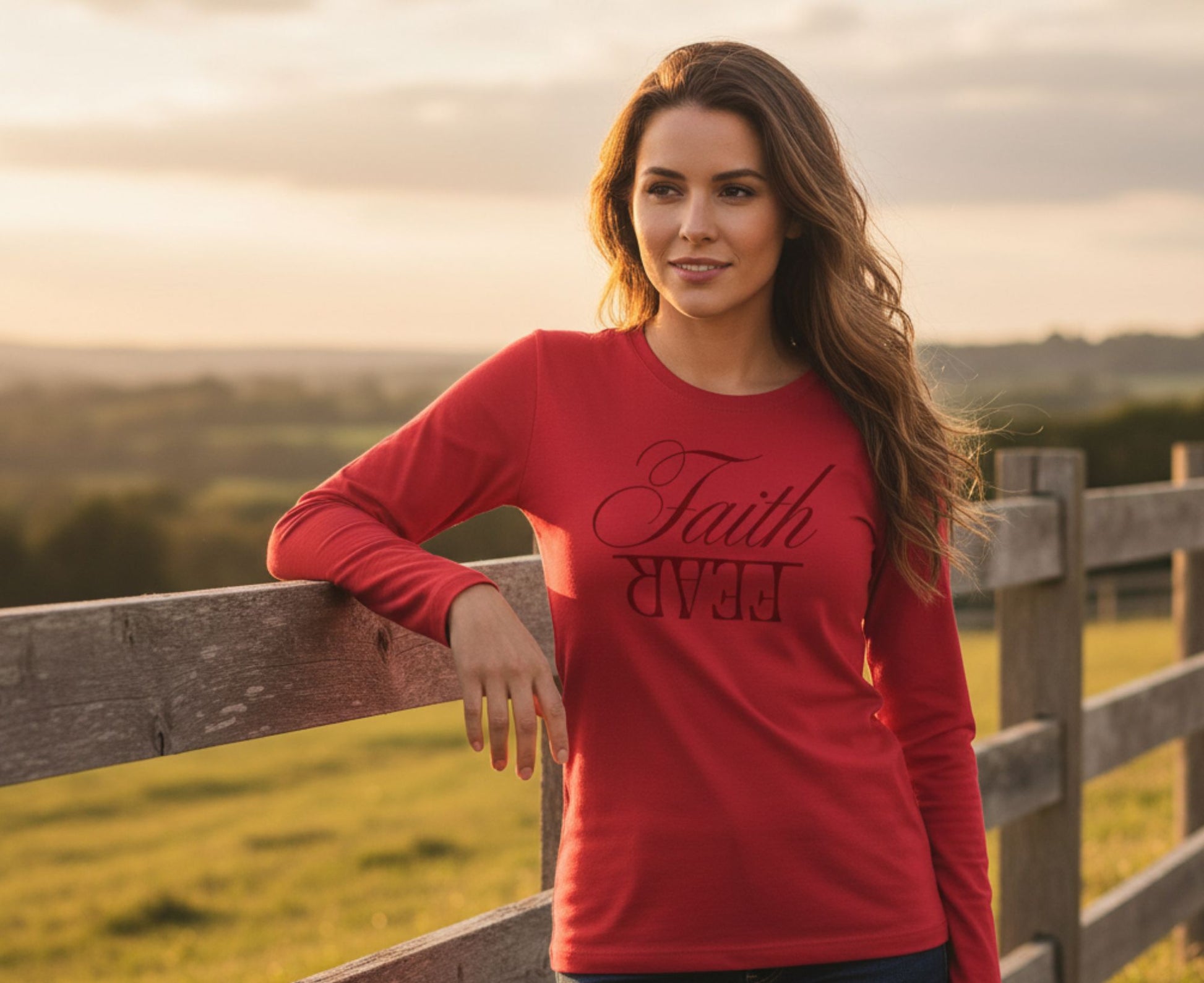 Faith Over Fear Women's Long Sleeve Christian T-Shirt | Faith Apparel South Africa | Covenant Brands