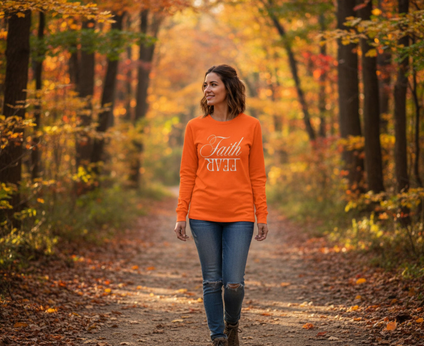 Faith Over Fear Women's Long Sleeve Christian T-Shirt | Faith Apparel South Africa | Covenant Brands