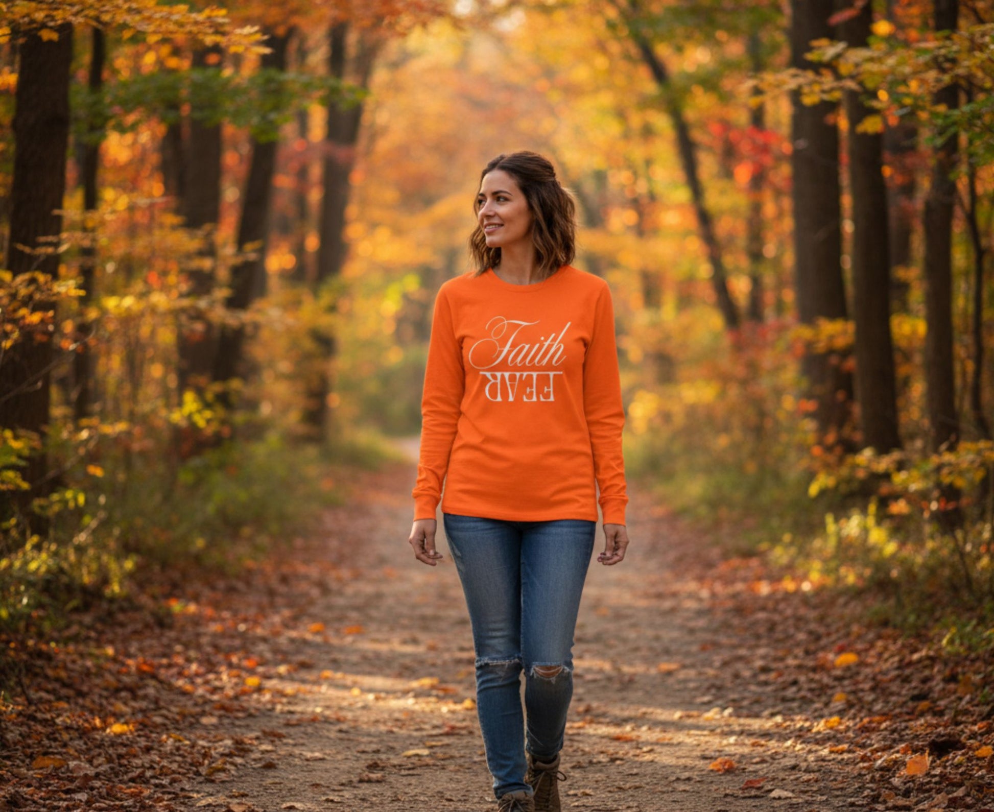 Faith Over Fear Women's Long Sleeve Christian T-Shirt | Faith Apparel South Africa | Covenant Brands