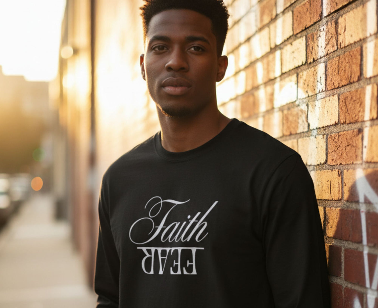 Faith Over Fear Men's Long Sleeve Christian T-Shirt | Faith Apparel South Africa | Covenant Brands