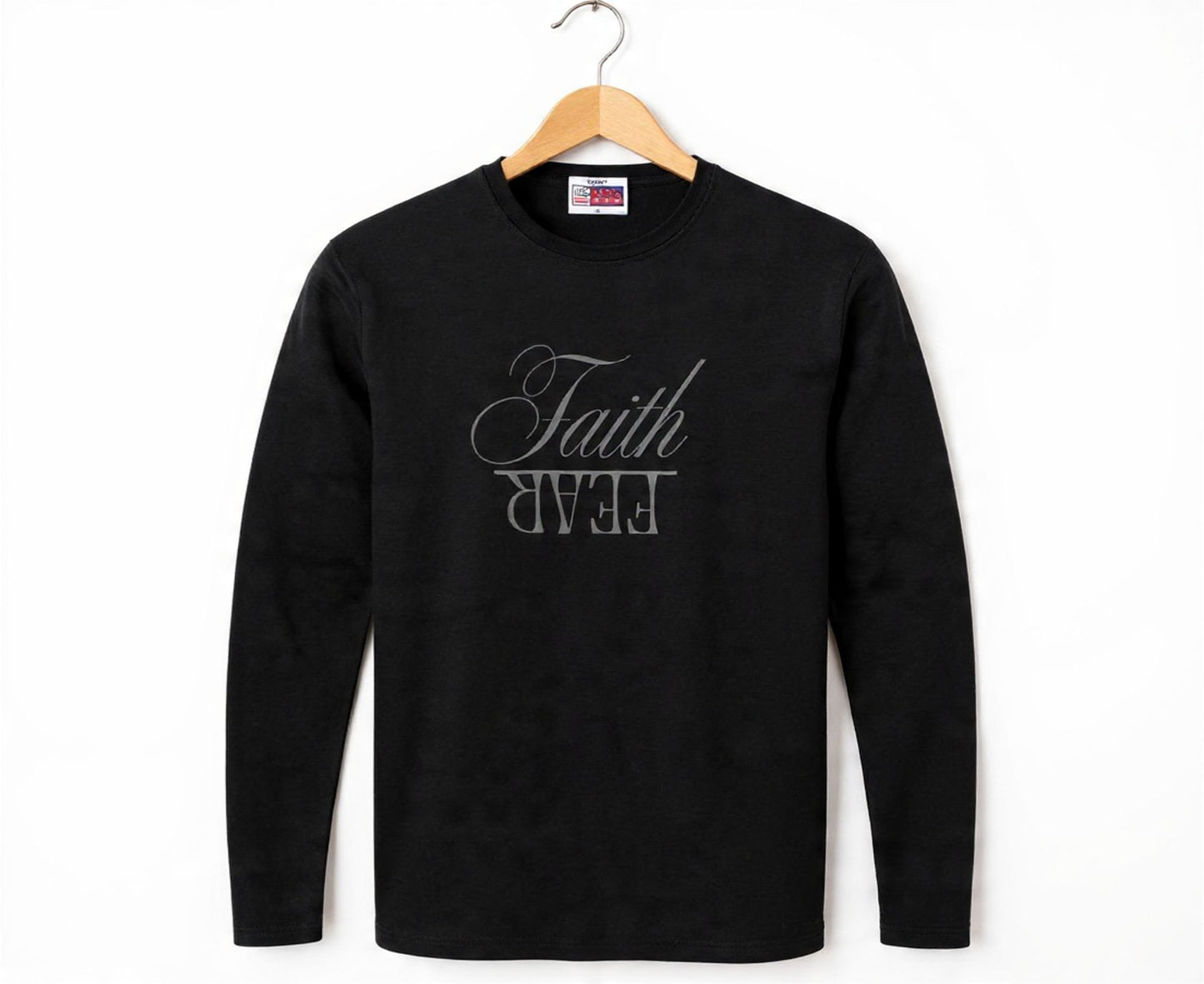 Faith Over Fear Men's Long Sleeve Christian T-Shirt | Faith Apparel South Africa | Covenant Brands