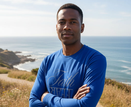 Faith Over Fear Men's Long Sleeve Christian T-Shirt | Faith Apparel South Africa | Covenant Brands