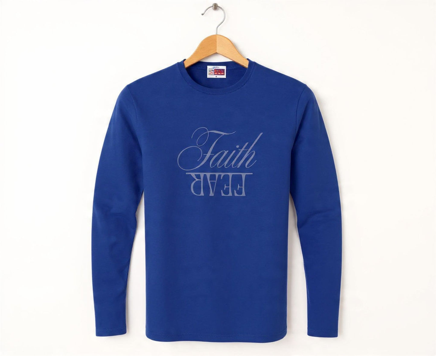 Faith Over Fear Men's Long Sleeve Christian T-Shirt | Faith Apparel South Africa | Covenant Brands