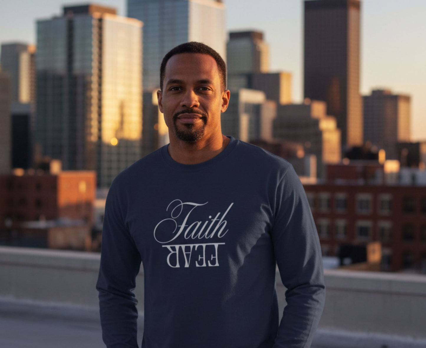 Faith Over Fear Men's Long Sleeve Christian T-Shirt | Faith Apparel South Africa | Covenant Brands
