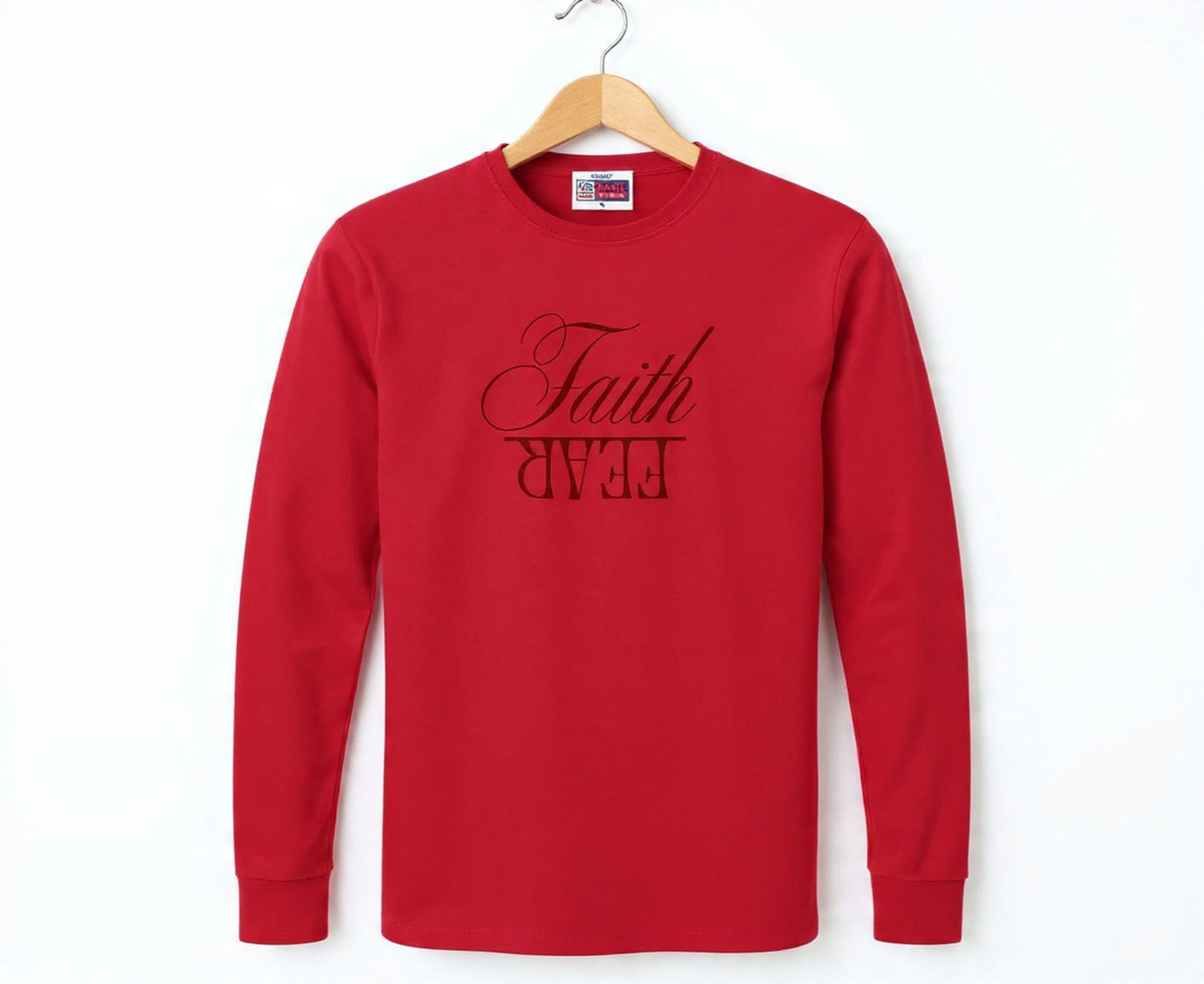 Faith Over Fear Men's Long Sleeve Christian T-Shirt | Faith Apparel South Africa | Covenant Brands