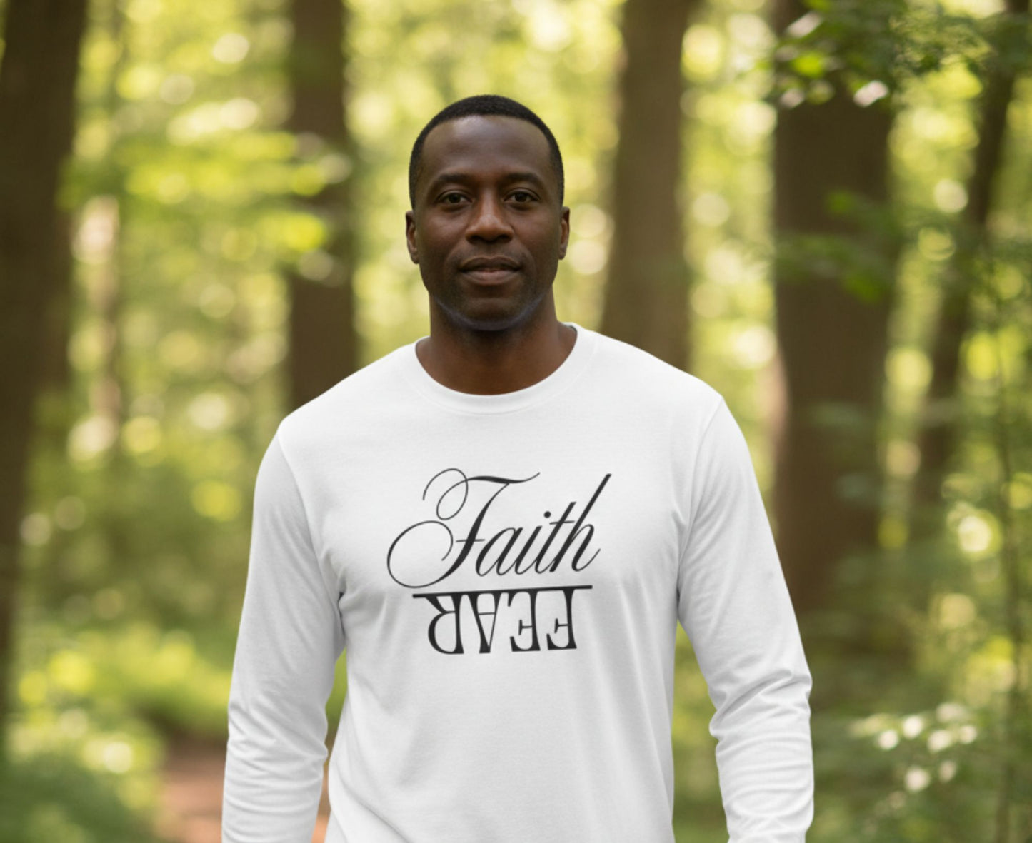 Faith Over Fear Men's Long Sleeve Christian T-Shirt | Faith Apparel South Africa | Covenant Brands