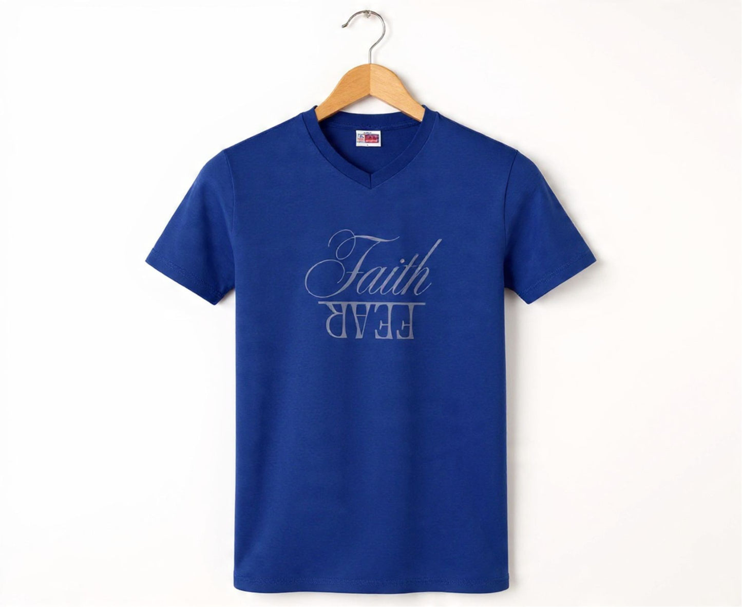 Faith Over Fear Men's V-Neck Christian T-Shirt | Faith Apparel South Africa | Covenant Brands