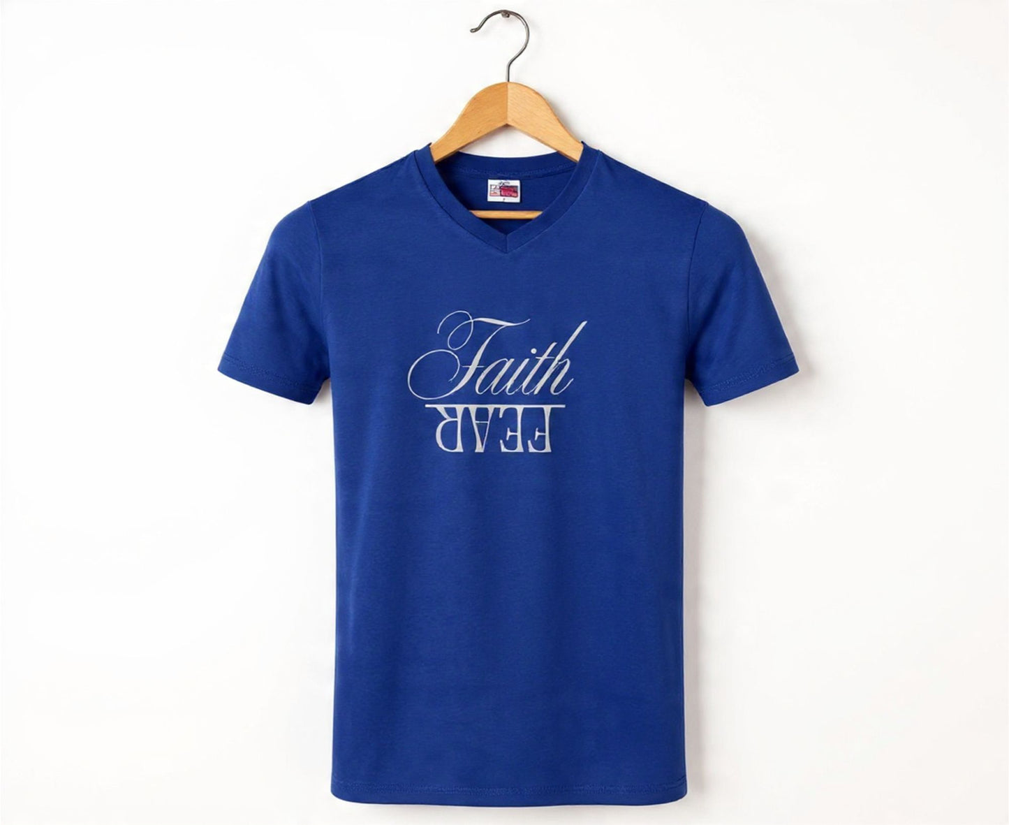 Faith Over Fear Men's V-Neck Christian T-Shirt | Faith Apparel South Africa | Covenant Brands