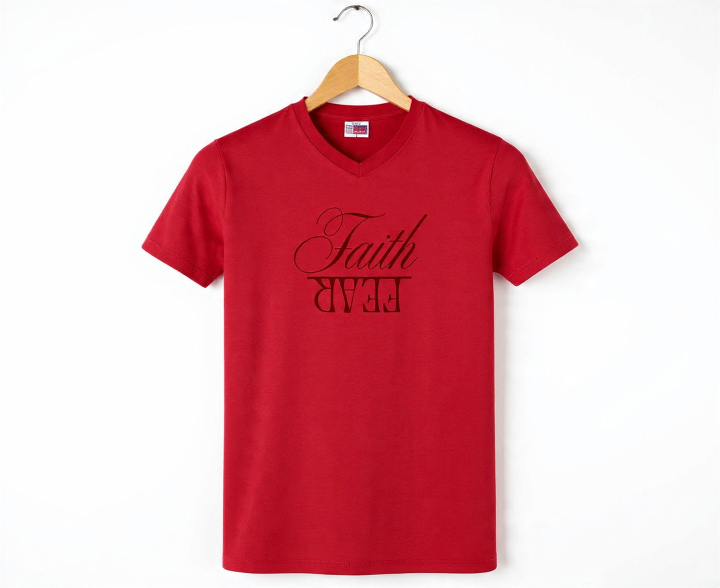 Faith Over Fear Men's V-Neck Christian T-Shirt | Faith Apparel South Africa | Covenant Brands