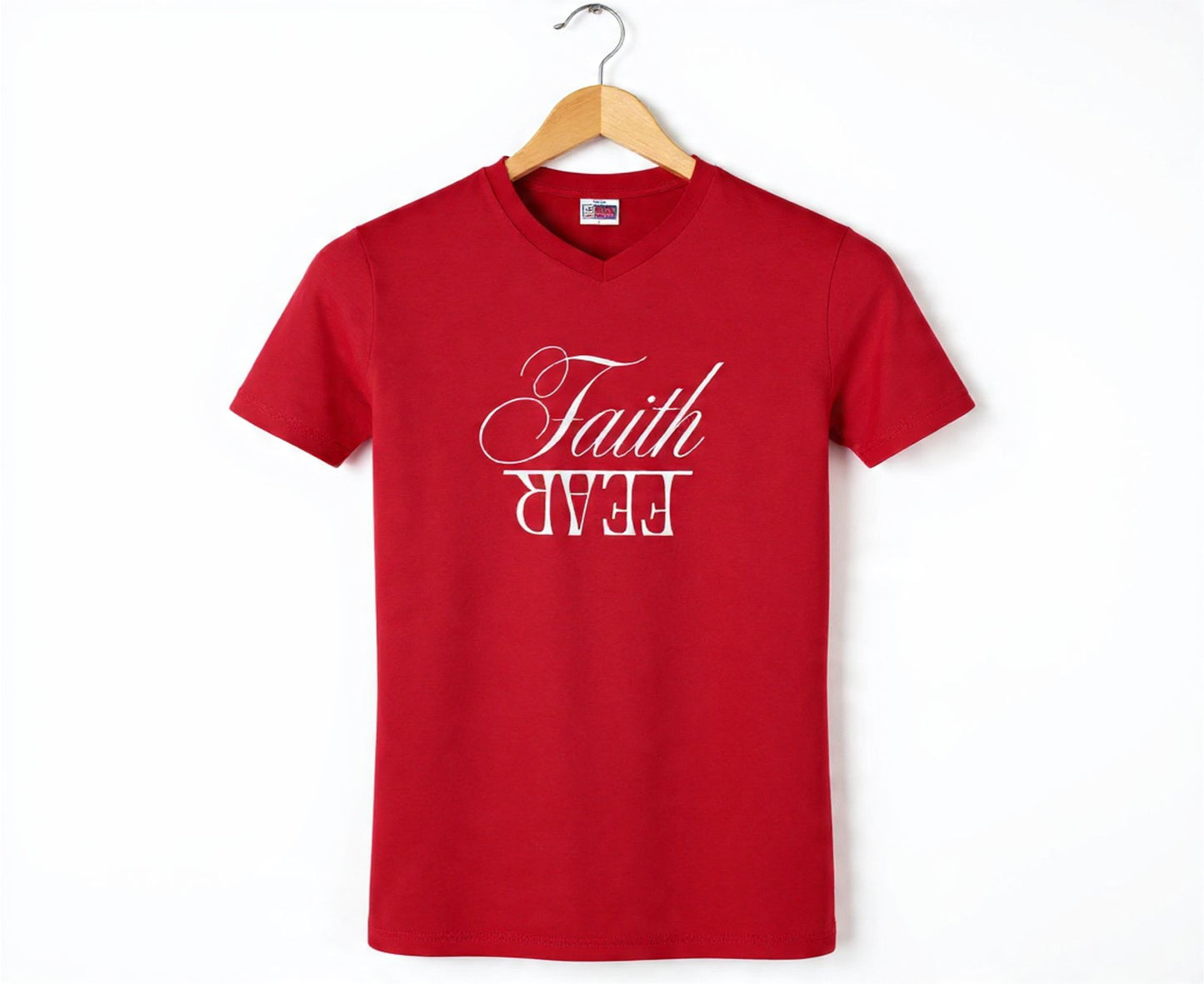 Faith Over Fear Men's V-Neck Christian T-Shirt | Faith Apparel South Africa | Covenant Brands