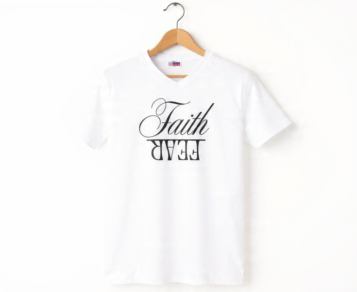 Faith Over Fear Men's V-Neck Christian T-Shirt | Faith Apparel South Africa | Covenant Brands