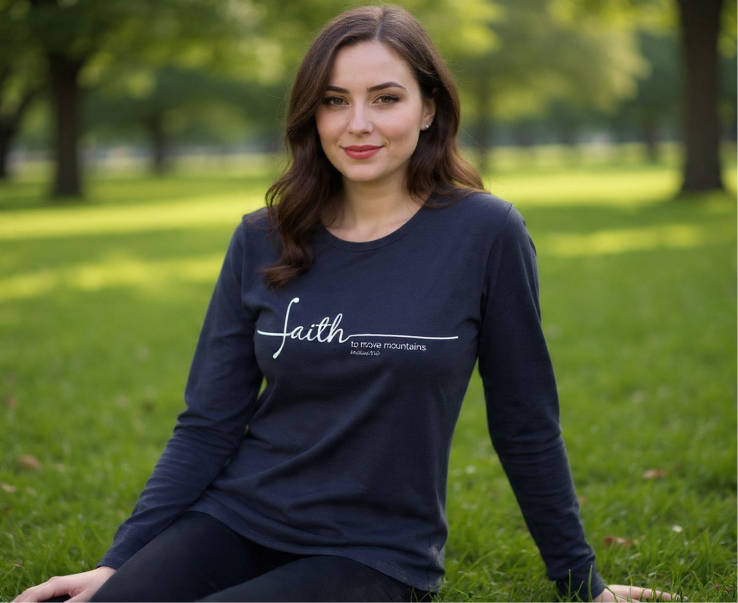 Faith To Move Mountains Women's Long Sleeve Christian T-Shirt | Faith Apparel South Africa | Covenant Brands