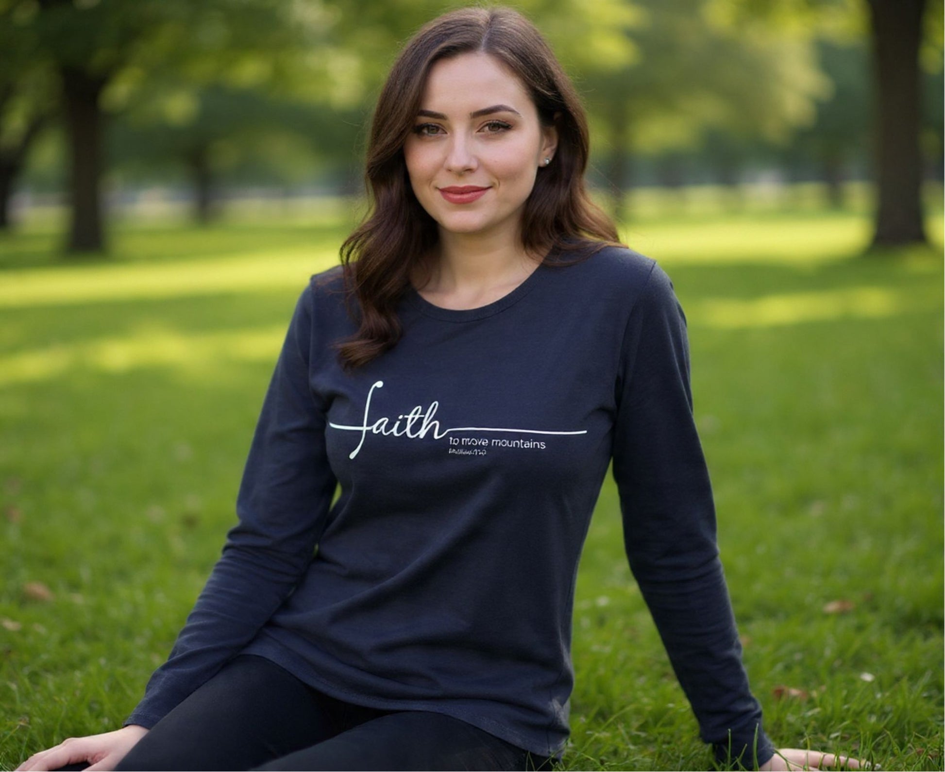 Faith To Move Mountains Women's Long Sleeve Christian T-Shirt | Faith Apparel South Africa | Covenant Brands
