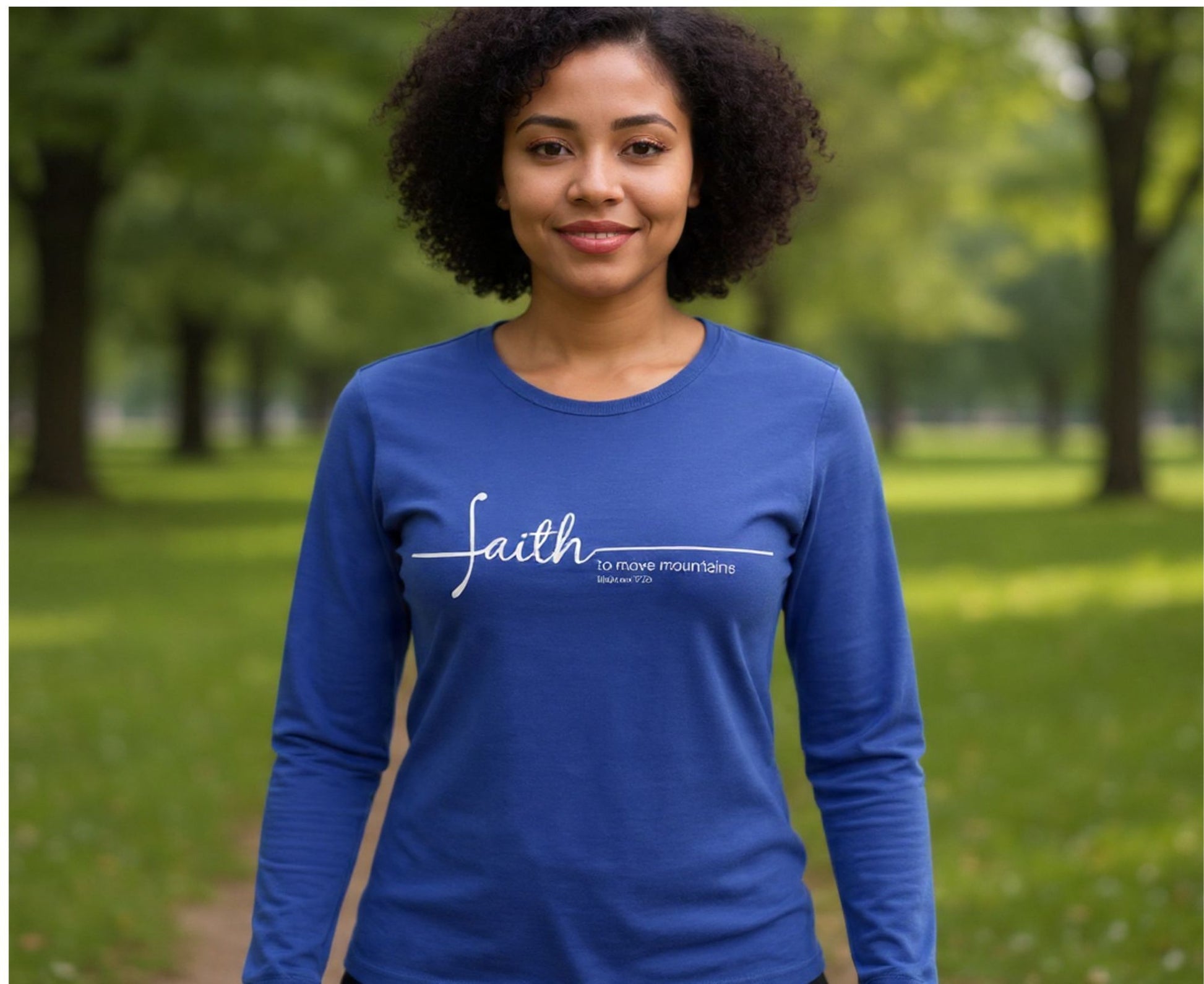 Faith To Move Mountains Women's Long Sleeve Christian T-Shirt | Faith Apparel South Africa | Covenant Brands