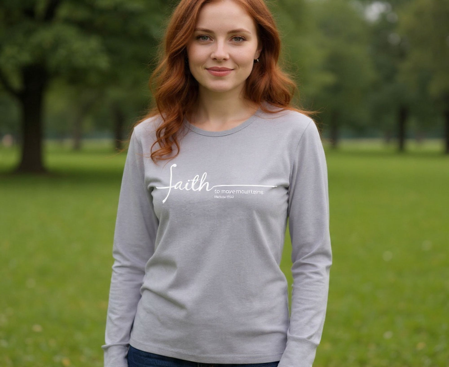 Faith To Move Mountains Women's Long Sleeve Christian T-Shirt | Faith Apparel South Africa | Covenant Brands