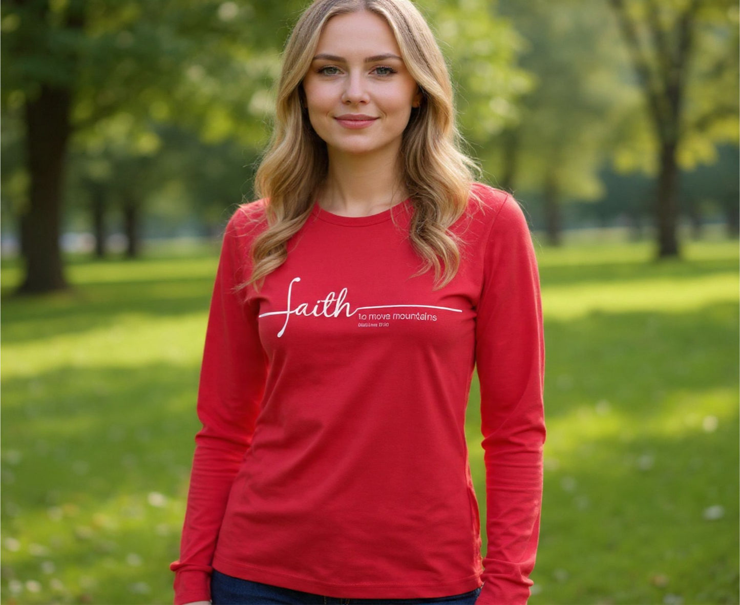 Faith To Move Mountains Women's Long Sleeve Christian T-Shirt | Faith Apparel South Africa | Covenant Brands
