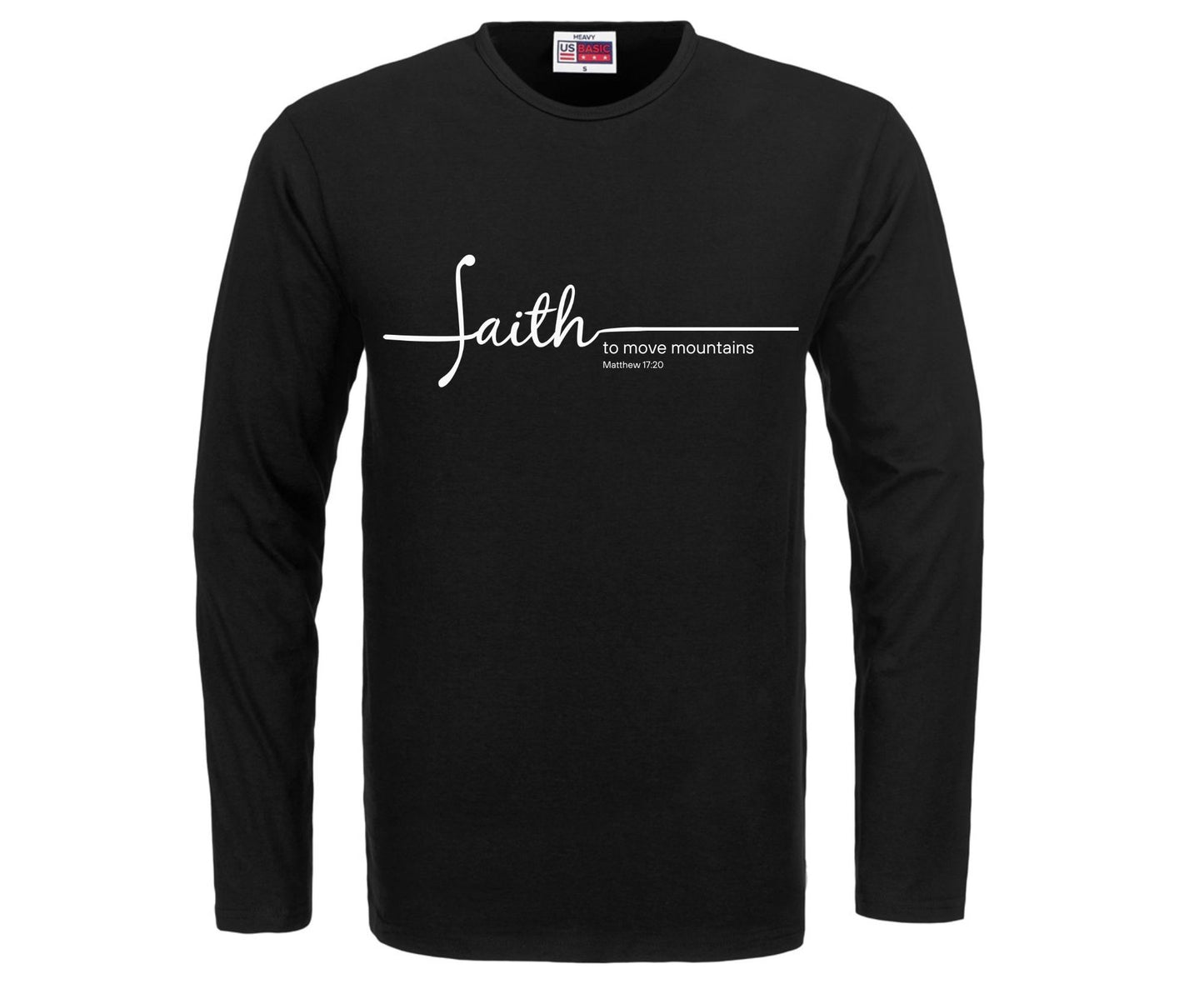 Faith To Move Mountains Men's Long Sleeve Christian T-Shirt | Faith Apparel South Africa | Covenant Brands