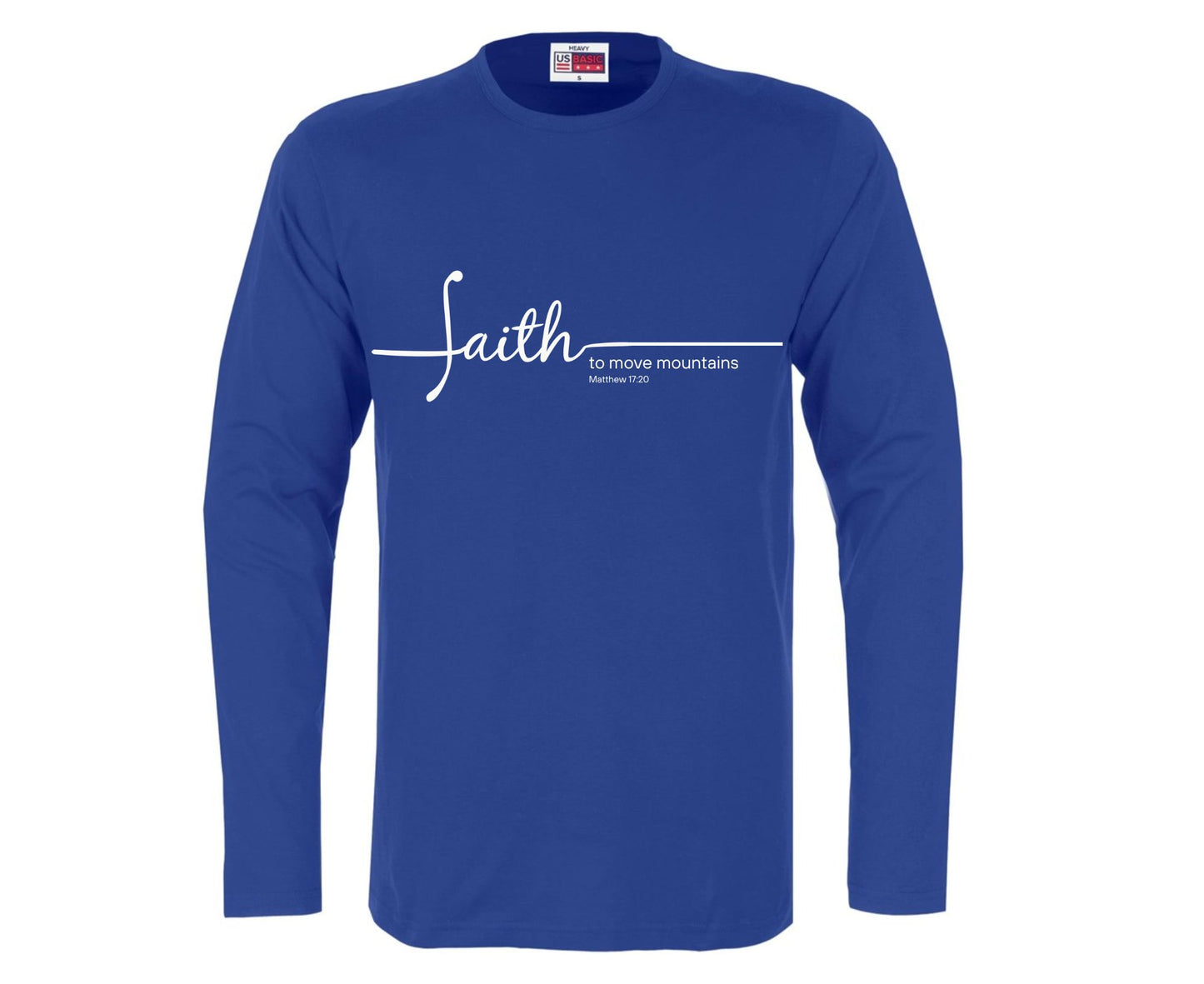 Faith To Move Mountains Men's Long Sleeve Christian T-Shirt | Faith Apparel South Africa | Covenant Brands