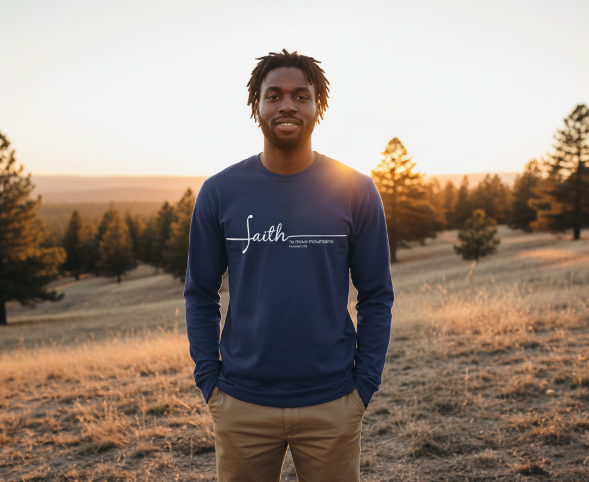 Faith To Move Mountains Men's Long Sleeve Christian T-Shirt | Faith Apparel South Africa | Covenant Brands