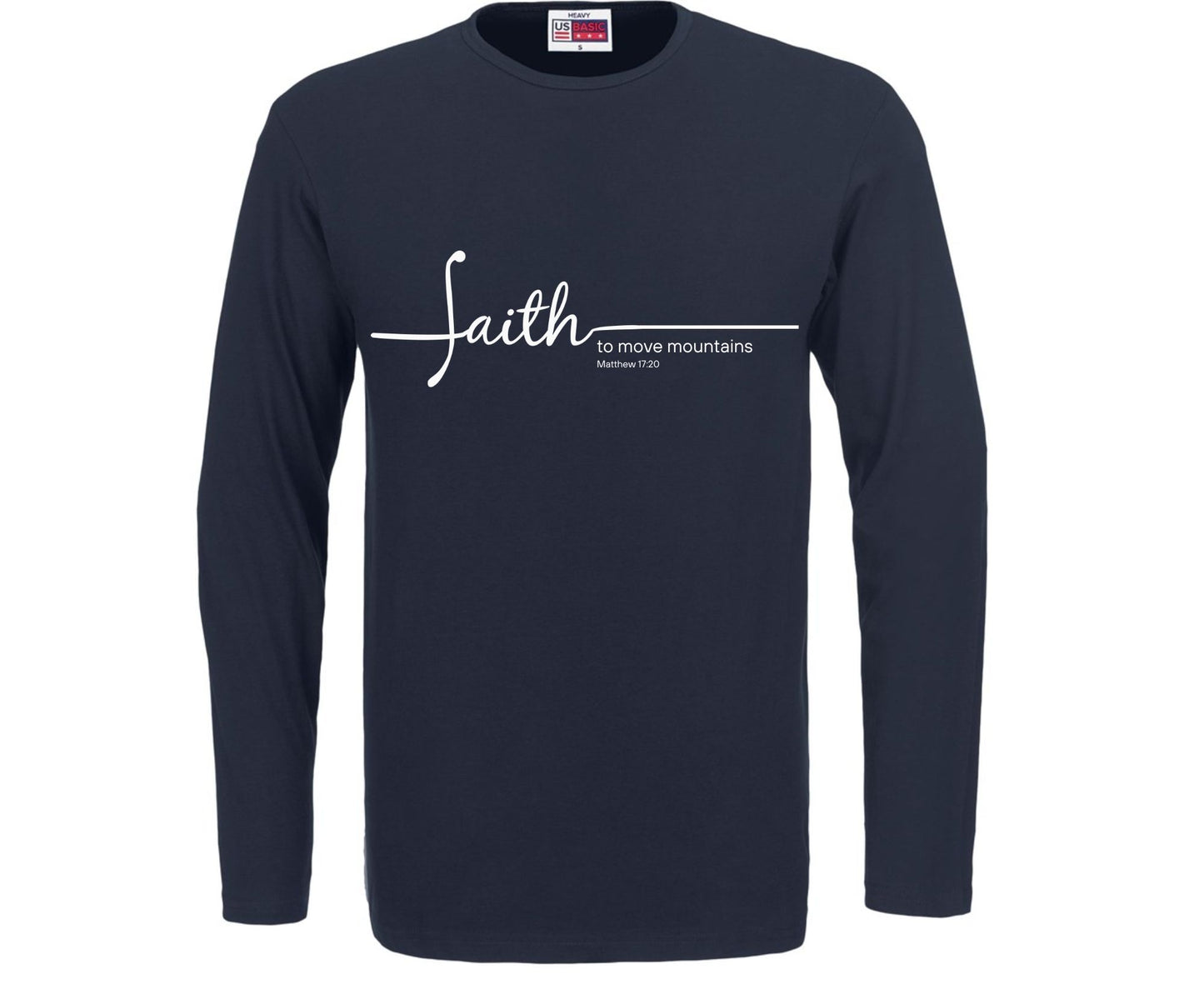 Faith To Move Mountains Men's Long Sleeve Christian T-Shirt | Faith Apparel South Africa | Covenant Brands