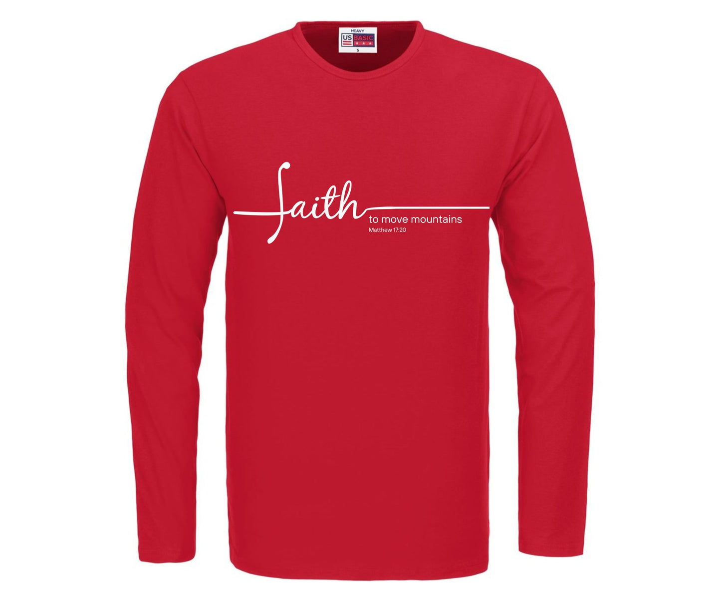 Faith To Move Mountains Men's Long Sleeve Christian T-Shirt | Faith Apparel South Africa | Covenant Brands