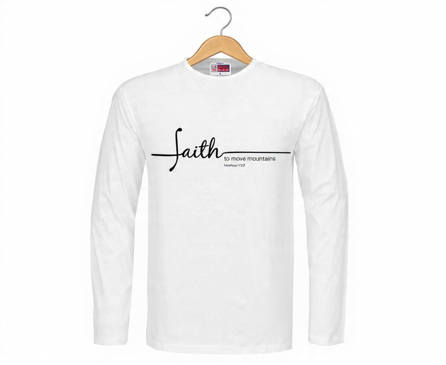 Faith To Move Mountains Men's Long Sleeve Christian T-Shirt | Faith Apparel South Africa | Covenant Brands