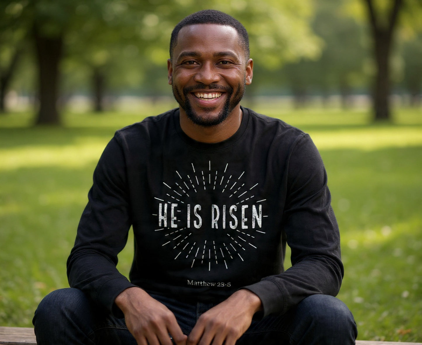 He Is Risen Men's Long Sleeve Christian T-Shirt | Faith Apparel South Africa | Covenant Brands