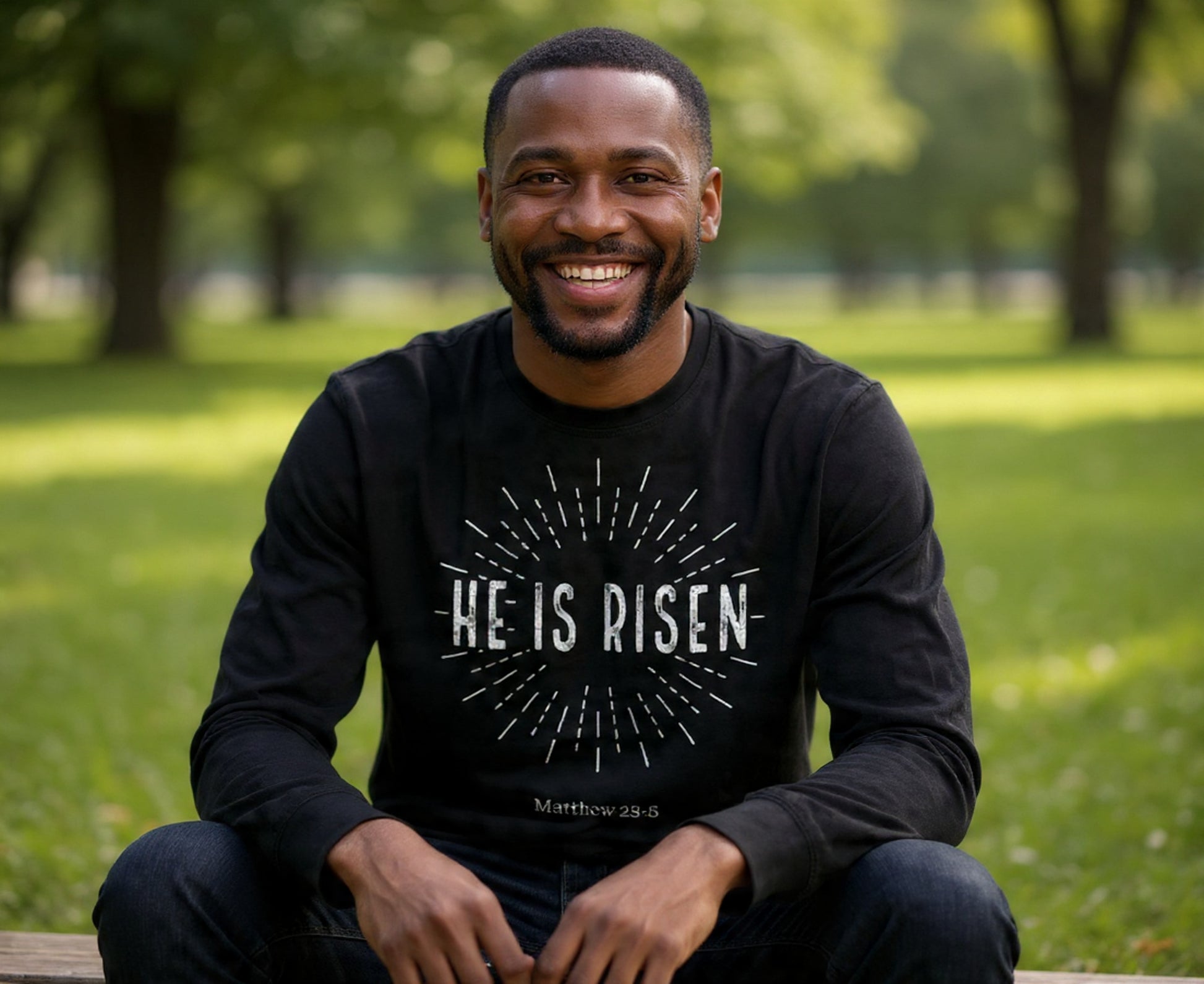 He Is Risen Men's Long Sleeve Christian T-Shirt | Faith Apparel South Africa | Covenant Brands