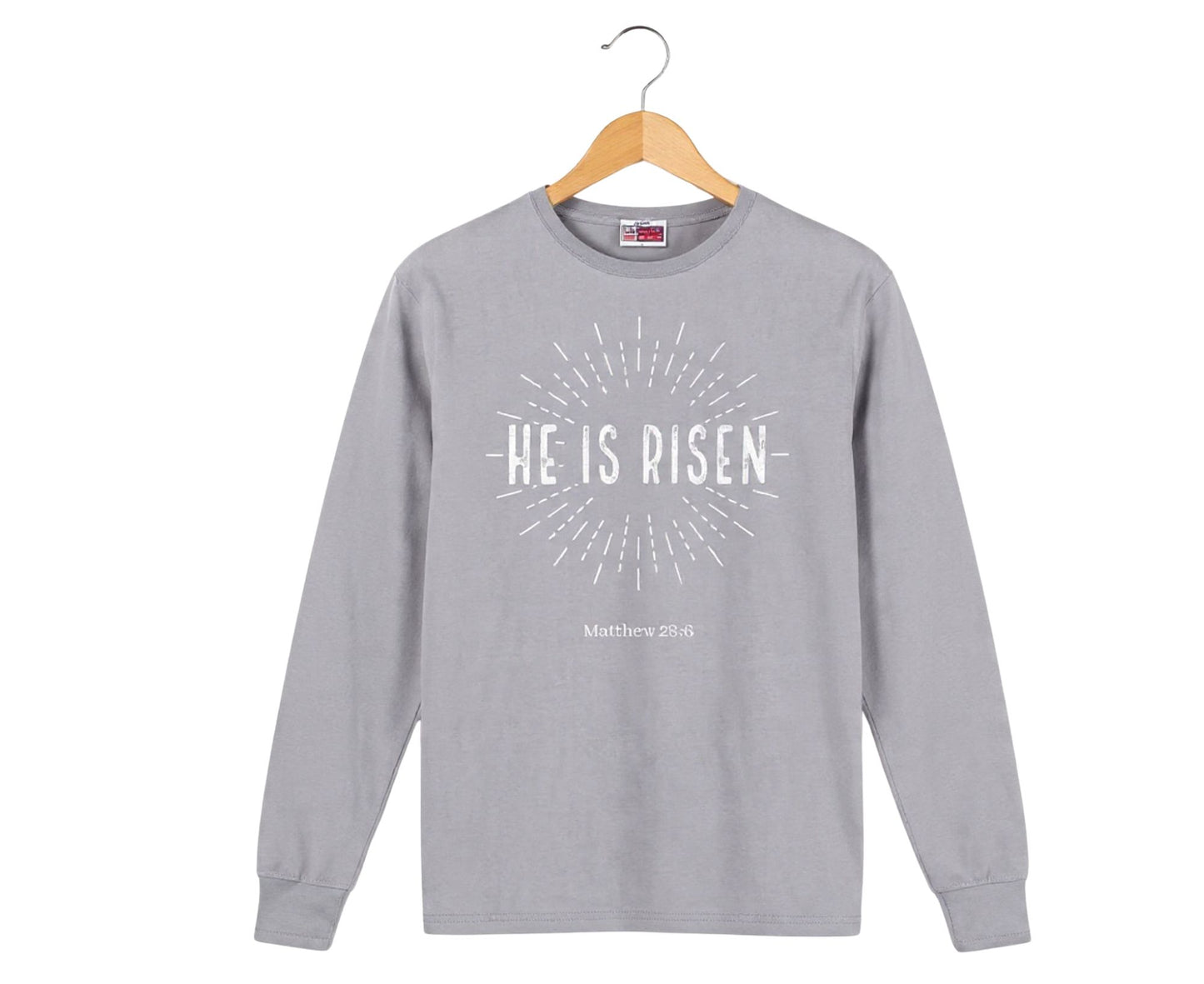 He Is Risen Men's Long Sleeve Christian T-Shirt | Faith Apparel South Africa | Covenant Brands