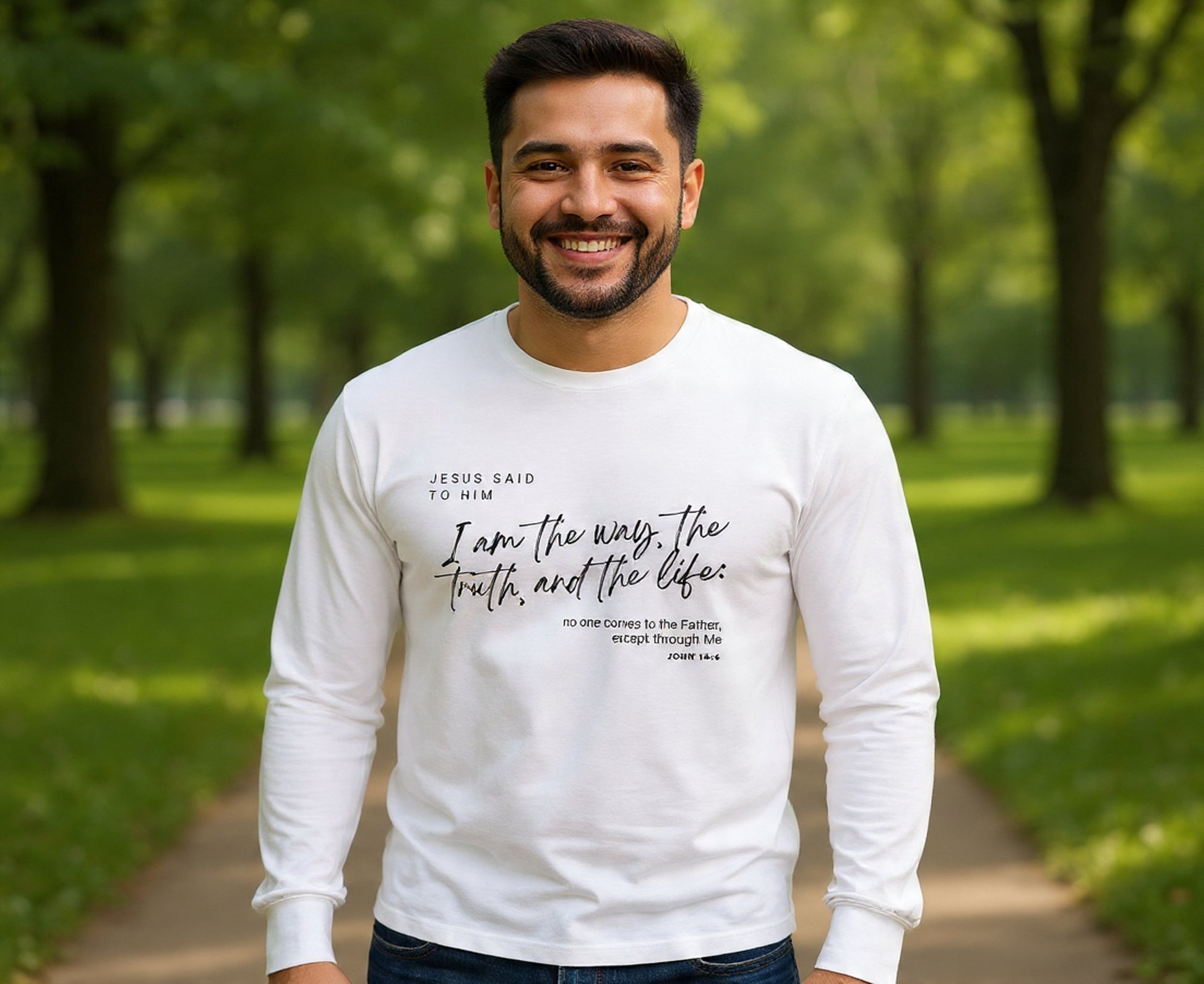 I Am The Way Men's Long Sleeve Christian T-Shirt | Faith Apparel South Africa | Covenant Brands