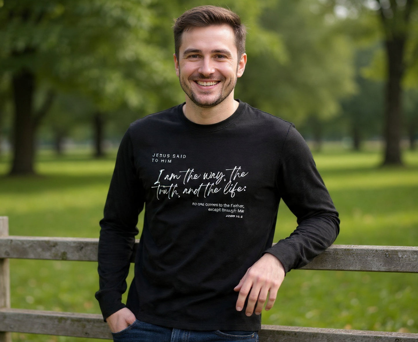 I Am The Way Men's Long Sleeve Christian T-Shirt | Faith Apparel South Africa | Covenant Brands