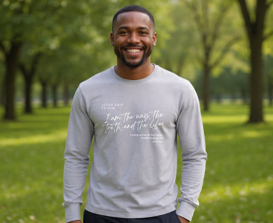 I Am The Way Men's Long Sleeve Christian T-Shirt | Faith Apparel South Africa | Covenant Brands