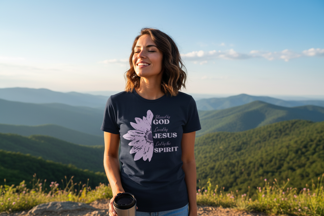 Blessed By God - Navy Tee Lifestyle