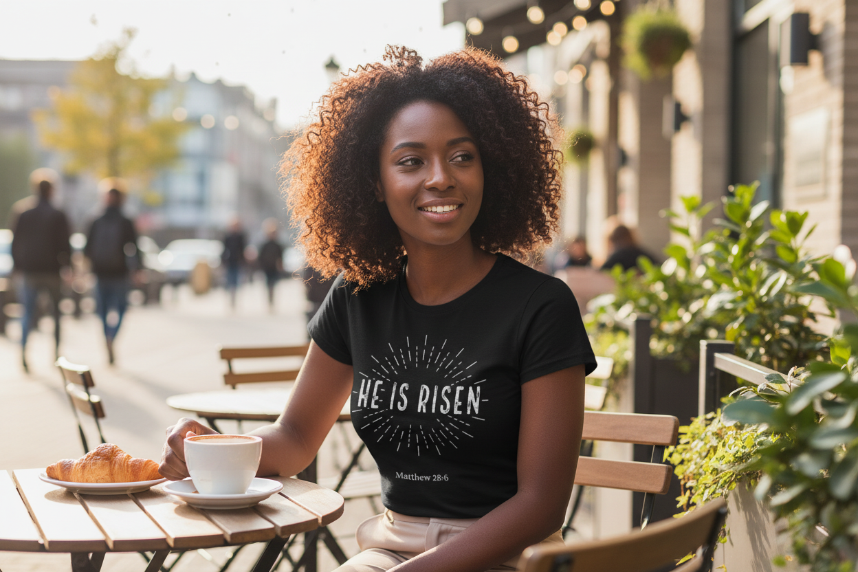 He Is Risen Women's Christian T-Shirt | Faith Apparel South Africa | Covenant Brands