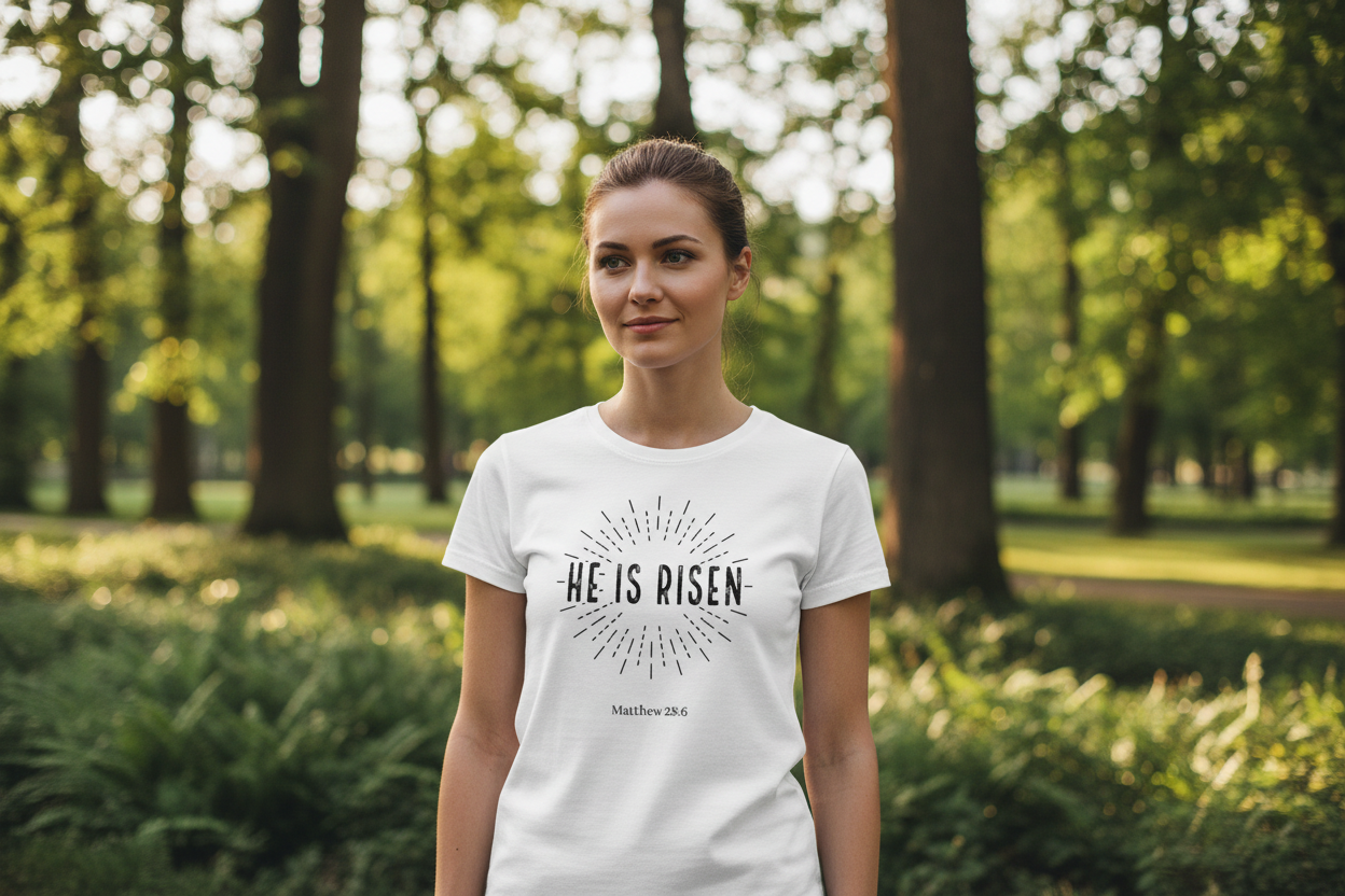 He Is Risen Women's Christian T-Shirt | Faith Apparel South Africa | Covenant Brands